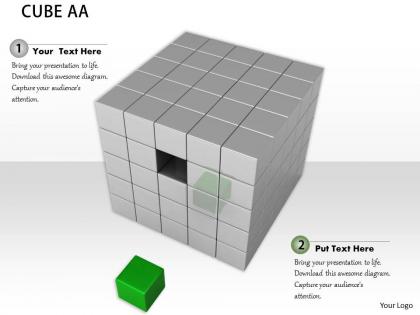 0914 cubes block with individual green cube ppt slide image graphics for powerpoint
