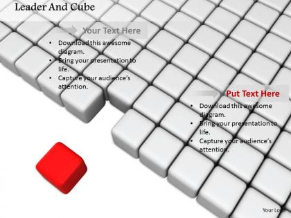 0914 cubes with individual red cube for leadership image graphics for powerpoint
