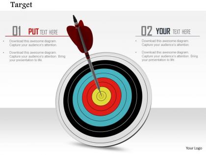 0914 dartboard hit at target dart pin success ppt slide image graphics for powerpoint