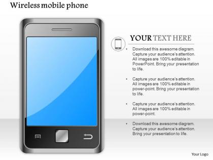 0914 editable icon image of wireless mobile phone android iphone ppt slide
