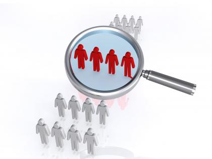 0914 focus group magnifying glass image graphic stock photo