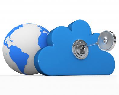 0914 key with cloud and earth stock photo