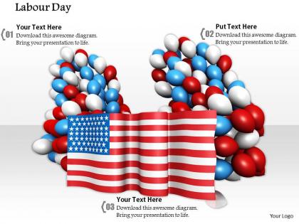0914 labor day american flag balloons ppt slide image graphics for powerpoint