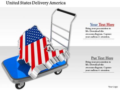 0914 luggage cart with usa map piece image graphics for powerpoint