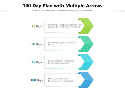 100 day plan with multiple arrows