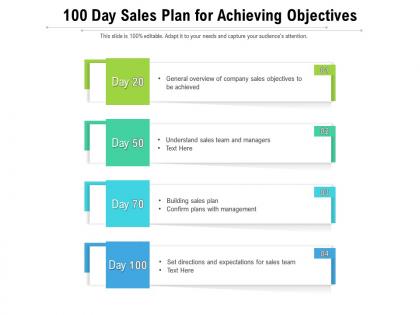 100 day sales plan for achieving objectives