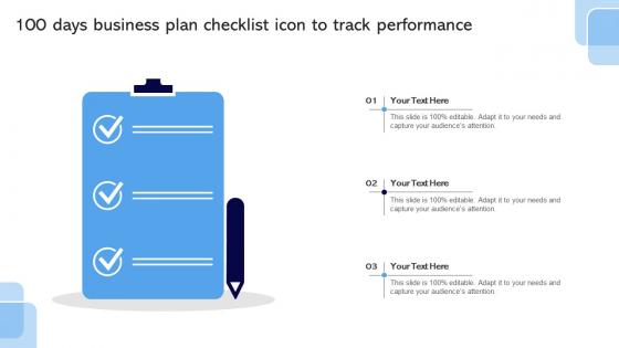 100 Days Business Plan Checklist Icon To Track Performance