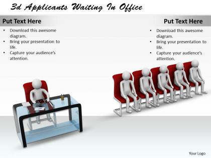 1013 3d applicants waiting in office ppt graphics icons powerpoint