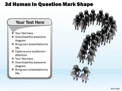 1013 3d human in question mark shape ppt graphics icons powerpoint