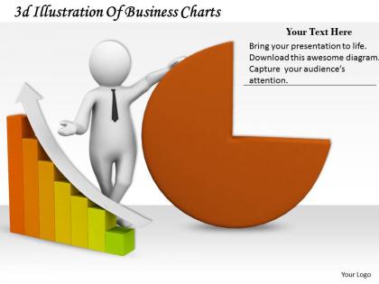 1013 3d illustration of business charts ppt graphics icons powerpoint