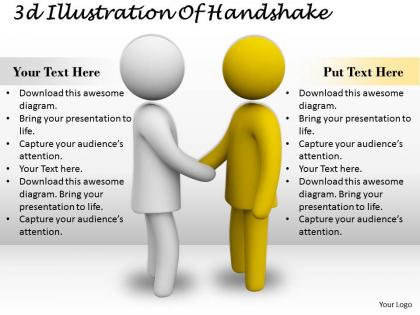 1013 3d illustration of handshake ppt graphics icons powerpoint