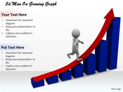 1013 3d man on growing graph ppt graphics icons powerpoint