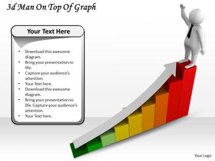 1013 3d man on top of graph ppt graphics icons powerpoint