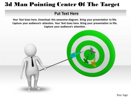 1013 3d man pointing center of the target ppt graphics icons powerpoint