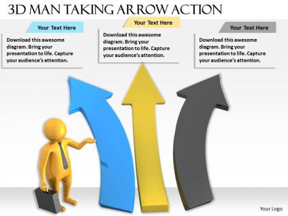 1013 3d man taking arrow action ppt graphics icons powerpoint