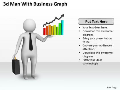 1013 3d man with business graph ppt graphics icons powerpoint