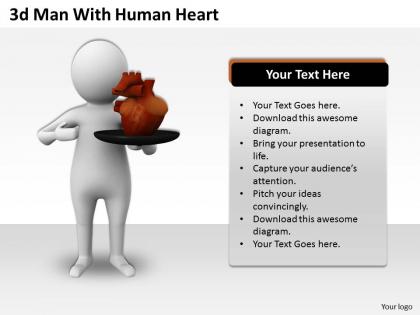 1013 3d man with human heart ppt graphics icons powerpoint
