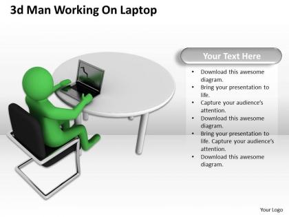 1013 3d man working on laptop ppt graphics icons powerpoint