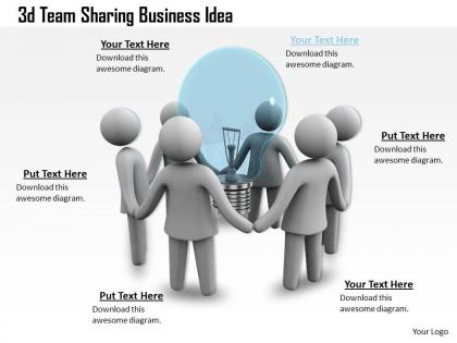 1013 3d team sharing business idea ppt graphics icons powerpoint
