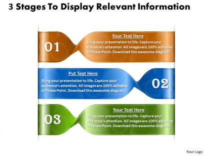 1013 busines ppt diagram 3 stages to display relevent information powerpoint template
