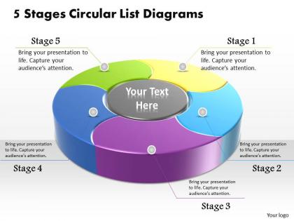 1013 busines ppt diagram 5 stages circular list diagrams powerpoint template