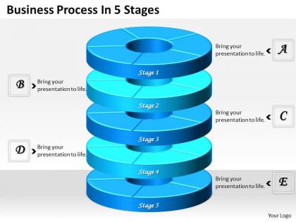 1013 busines ppt diagram business process in 5 stages powerpoint template