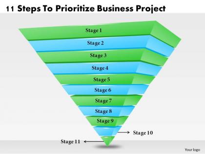 1013 business ppt diagram 11 steps to prioritize business project powerpoint template