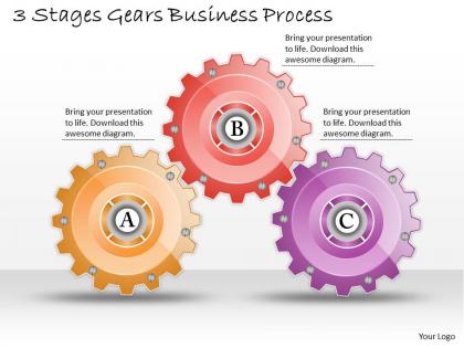 1013 business ppt diagram 3 stages gears business process powerpoint template