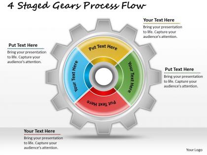 1013 business ppt diagram 4 stages gears process flow powerpoint template