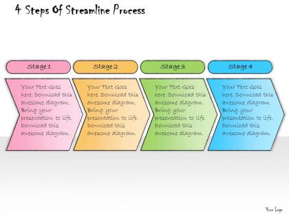 1013 business ppt diagram 4 steps of streamline process powerpoint template