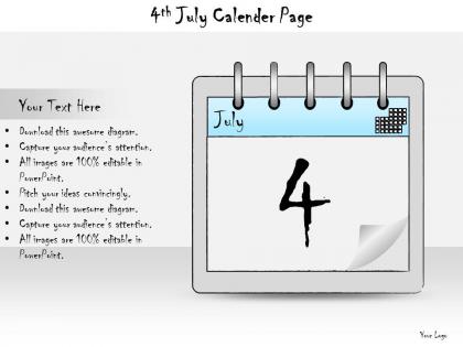 1013 business ppt diagram 4th july calendar page powerpoint template