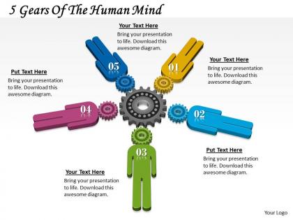 1013 business ppt diagram 5 gears of the human mind powerpoint template