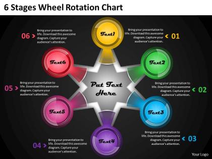 1013 business ppt diagram 6 stages wheel rotation chart powerpoint template