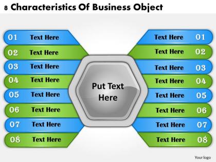 1013 business ppt diagram 8 characteristics of business object powerpoint template