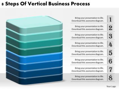 1013 business ppt diagram 8 steps of vertical business process powerpoint template