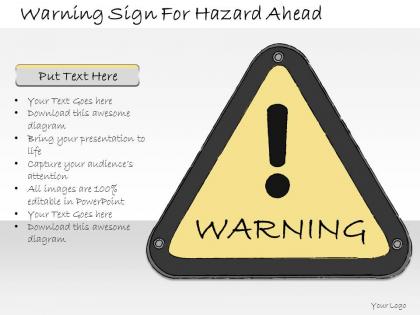 1013 business ppt diagram warning sign for hazard ahead powerpoint template