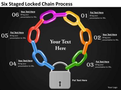 1013 project management consultancy six staged locked chain process ppt templates backgrounds for slides