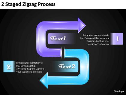 1013 strategy consultants 2 staged zigzag process powerpoint templates ppt backgrounds for slides