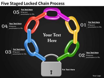 1013 strategy consulting five staged locked chain process powerpoint templates ppt backgrounds for slides