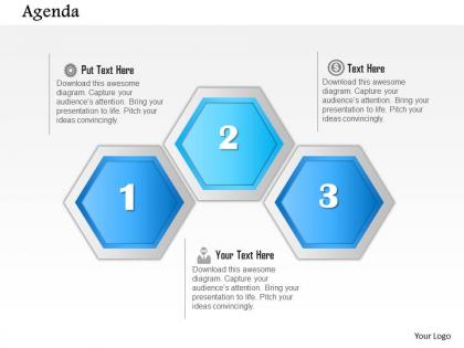 1014 abstract agenda three steps graphic powerpoint template