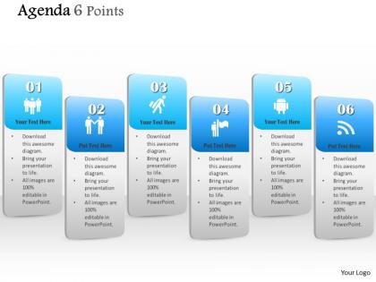 1014 agenda six points vertical info graphic diagram powerpoint template