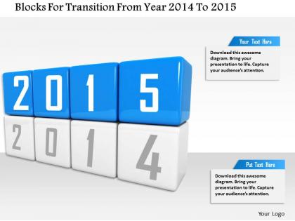 1014 blocks for transition from year 2014 to 2015 image graphics for powerpoint