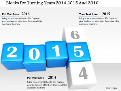 1014 blocks for turning years 2014 2015 and 2016 image graphics for powerpoint