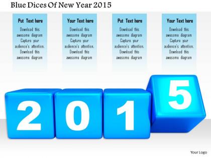 1014 blue dices of new year 2015 image graphics for powerpoint