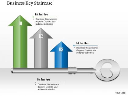 1014 business key with growth arrow bars powerpoint template