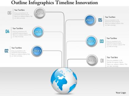 1014 business plan globe with 2014 to 2018 timeline agenda powerpoint presentation template