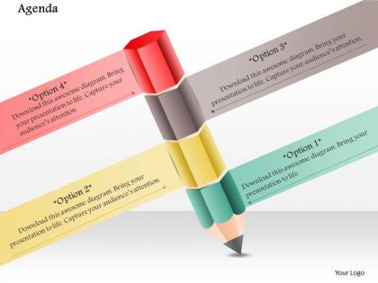 1014 four options pencil education powerpoint template
