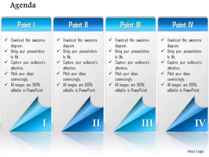 1014 four points agenda workflow powerpoint template