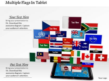 1014 multiple flags in tablet image graphics for powerpoint