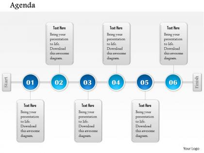 1014 six stages agenda timeline powerpoint template